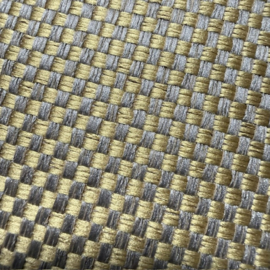 Esperanza Deseo ® kussenhoes - Linnen meubelstof met grote lus - Goud en taupe ± 45x45cm