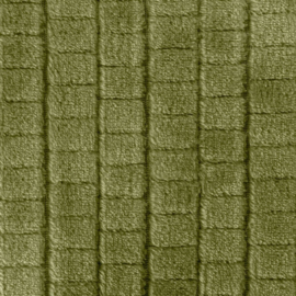 Plaid - fleece olijfgroen ruit patroon 170x210cm