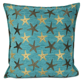 Esperanza Deseo ® kussen - Starfish - turquoise ± 45x45cm
