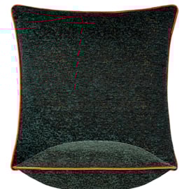 Kussenhoes Chenille met bies - Emerald groen met oranje stiksels -50x50cm