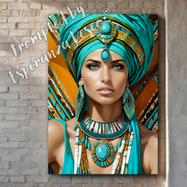 Wall-Art - Canvasdoek "Aztec Girl foto style" kies de gewenste maat in het pop-up menu - prijs vanaf: