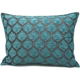 Esperanza Deseo ® kussen - Honingraat turquoise (zilver, tin patroon) ± 50x70cm