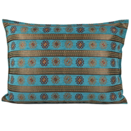 Esperanza Deseo ® kussen - Peru stripes turquoise blauw ± 50x70cm