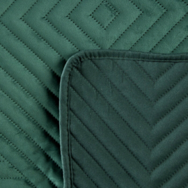 Bedsprei - Smaragd groen fluweel met prachtig modern motief 230x260cm