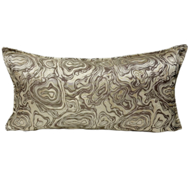 Esperanza Deseo ® kussen - lurex - zand, taupe, beige en goud swirl ± 30x60cm