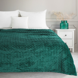 Plaid - donkergroen, emerald fleece, heerlijke zacht maat 200x220cm
