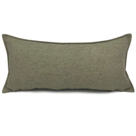 Esperanza Deseo ® kussen - Linnen meubelstof met fijne lus - Taupe met olijfgroen ± 30x60cm
