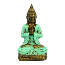 Boeddha beeld - mintgroen - 46 cm – resin