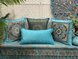 Esperanza Deseo ® kussen - Mandala Flower turquoise ± 45x45cm