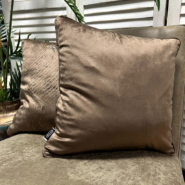 Set van twee velvet kussenhoezen - bruin metallic - 45x45cm