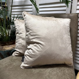 Set van twee velvet kussenhoezen - champagne metallic - 45x45cm