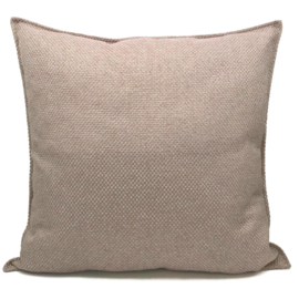 Esperanza Deseo ® kussen - Linnen meubelstof met fijne lus - Taupe met zacht roze ± 60x60cm