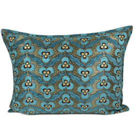 Esperanza Deseo ® kussen - Pansy flowers turquoise ± 50x70cm