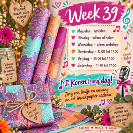 Openingstijden winkel week 39 - 2026  21-09 t/m 27-09 2026