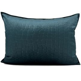 Esperanza Deseo ® kussen - petrol/zeegroen/teal velvet croco ± 50x70cm