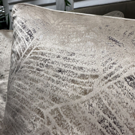 Set van twee velvet kussenhoezen - champagne metallic - 45x45cm