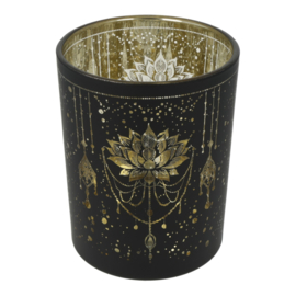 Deco Sfeerlicht matglas metallic Mystical Lotus – 10 x 12,5 cm