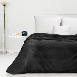 Plaid - fleece - zwart 150x200cm