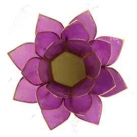 Lotus sfeerlicht lila goudrand 13,5 cm