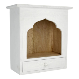 Altaar van mangohout – whitewash – 30 × 28 × 14 cm