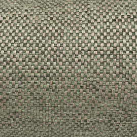 Esperanza Deseo ® kussen - Linnen meubelstof met grote lus - Taupe met olijfgroen ± 45x45cm