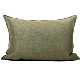 Esperanza Deseo ® kussen - Linnen meubelstof met fijne lus - Taupe met olijfgroen ± 50x70cm