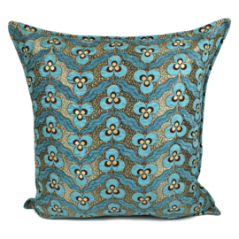 Esperanza Deseo ® kussen - Pansy flowers turquoise ± 60x60cm