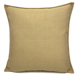 Esperanza Deseo ® kussen - Linnen meubelstof met fijne lus - Taupe met okergeel ± 45x45cm