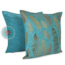 Esperanza Deseo ® kussen - Boho Feathers  turquoise ± 45x45cm