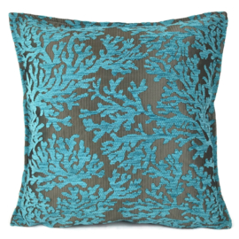 Esperanza Deseo ® kussen - Koraal takken turquoise ± 45x45cm