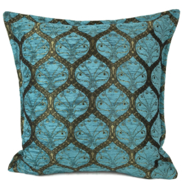 Esperanza Deseo ® kussen - Honingraat turquoise (goud patroon) ± 45x45cm (stofcode CTG)