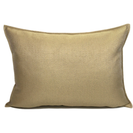 Esperanza Deseo ® kussen - Linnen meubelstof met grote lus - Taupe met okergeel ± 50x70cm