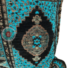 Esperanza Deseo ® vloer/lounge kussen - Oriënt kelim turquoise ± 70x70cm
