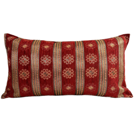 Esperanza Deseo ® kussen - donker rood - Peru stripes ± 30x60cm