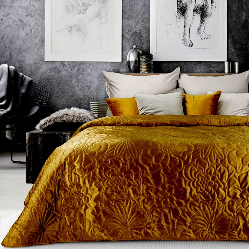 dutje Scheiden Dodelijk Bedsprei - Goud brons fluweel 220x240cm | Luxe bedspreien & plaids |  Esperanza Deseo ®