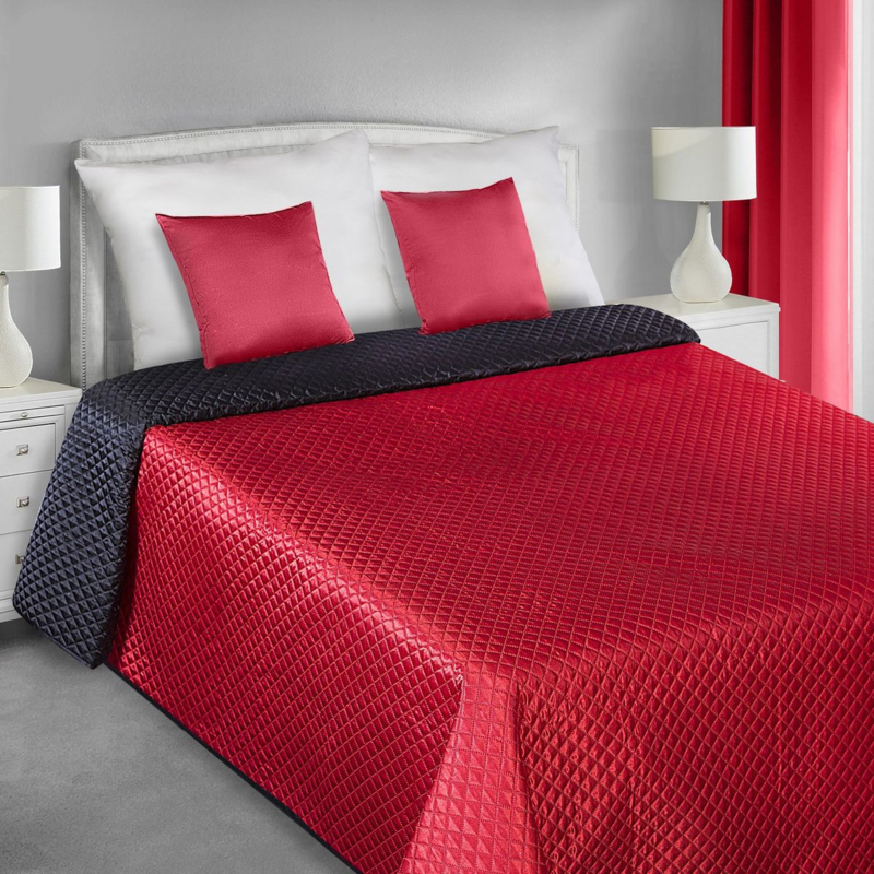 Goedaardig Vermaken kever Bedsprei - Zwart met rood (omkeerbaar) 200x220cm | Luxe bedspreien & plaids  | Esperanza Deseo ®