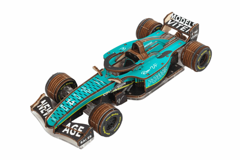 Veter Models 3D Modelbouwpakket Racer V3, AKV-16, Turquoise, 17x7x4cm