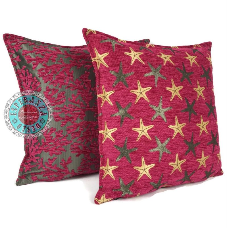 tack Consulaat Dakloos Hard roze kussen - Starfish ± 50x70cm | Roze, lila en paarse kussens |  Esperanza Deseo ®