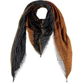 Sjaal vierkant zwart bruin
