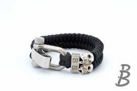 BB Paracord | Silver Skulls On Black