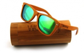 Zonnebril Wood U | Wayfarer Green Mirror Polarized