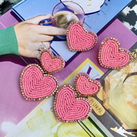 EARCANDY | SPARKLE BEADS HEART | PINK