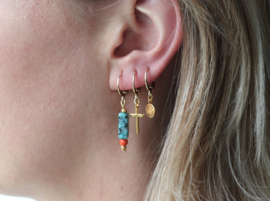 EARRINGS | TUBES TURQUOISE | SILVER/GOLD PLATED