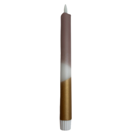 LED-CANDLE | BEIGE/GOLD | 1PCS