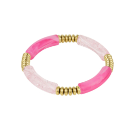 TUBE BRACELET | PINK BEADS