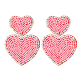 EARCANDY | SPARKLE BEADS HEART | PINK