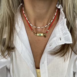 PRAYER BOX NECKLACE | RED | RVS GOLD
