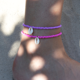 BEADS ANKLET | SHELL | PINK