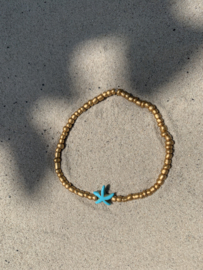 Beads Anklet - Star - gold