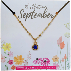 BIRTHSTONE NECKLACE | SEPTEMBER | RVS SILVER/GOLD